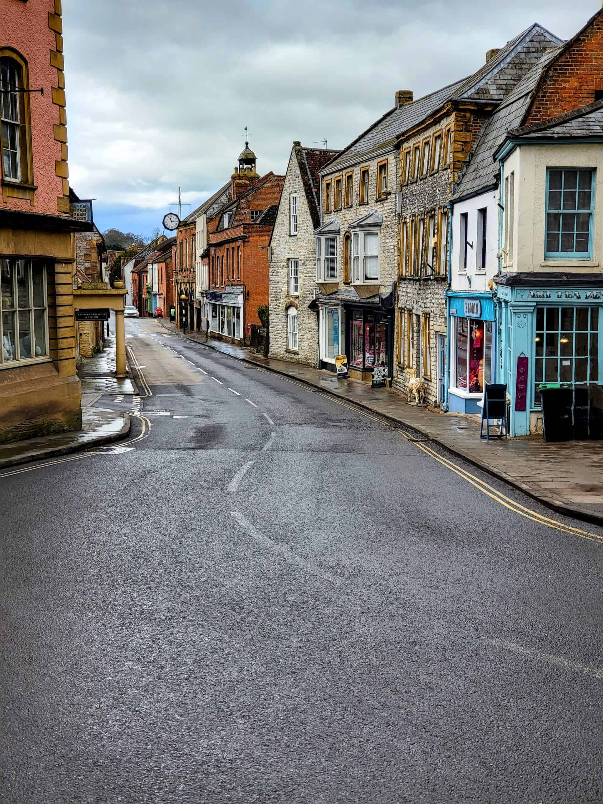 a street with buildings on either side of it